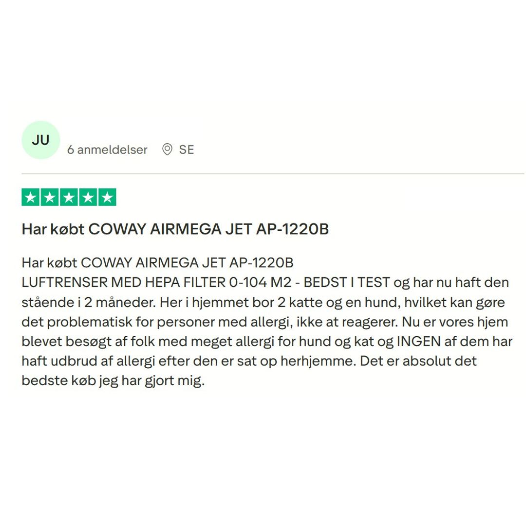 Luftrenser med HEPA filter 0-104 m2 - bedst i test