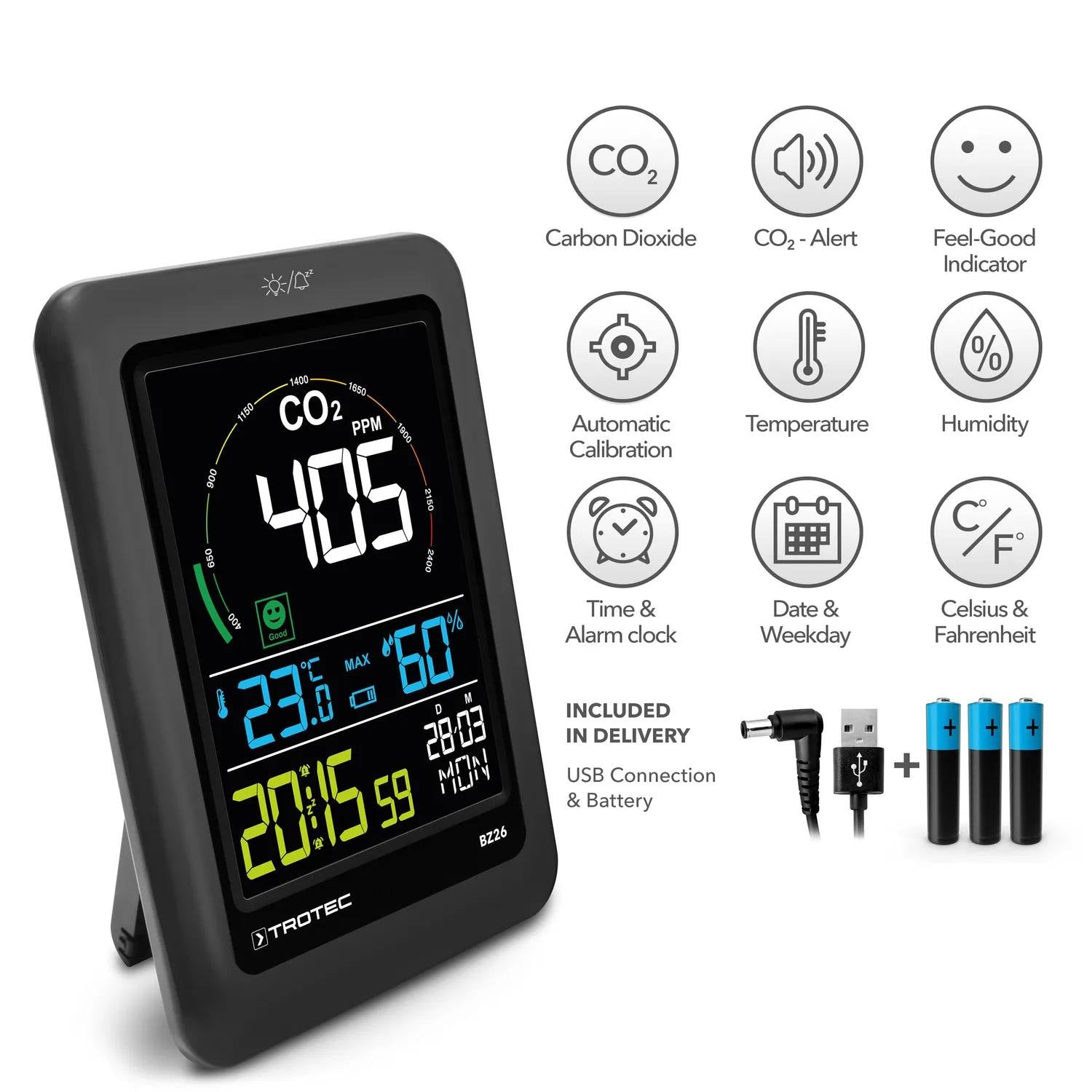 CO2 luftkvalitetsmåler Trotec - mål dit indeklima