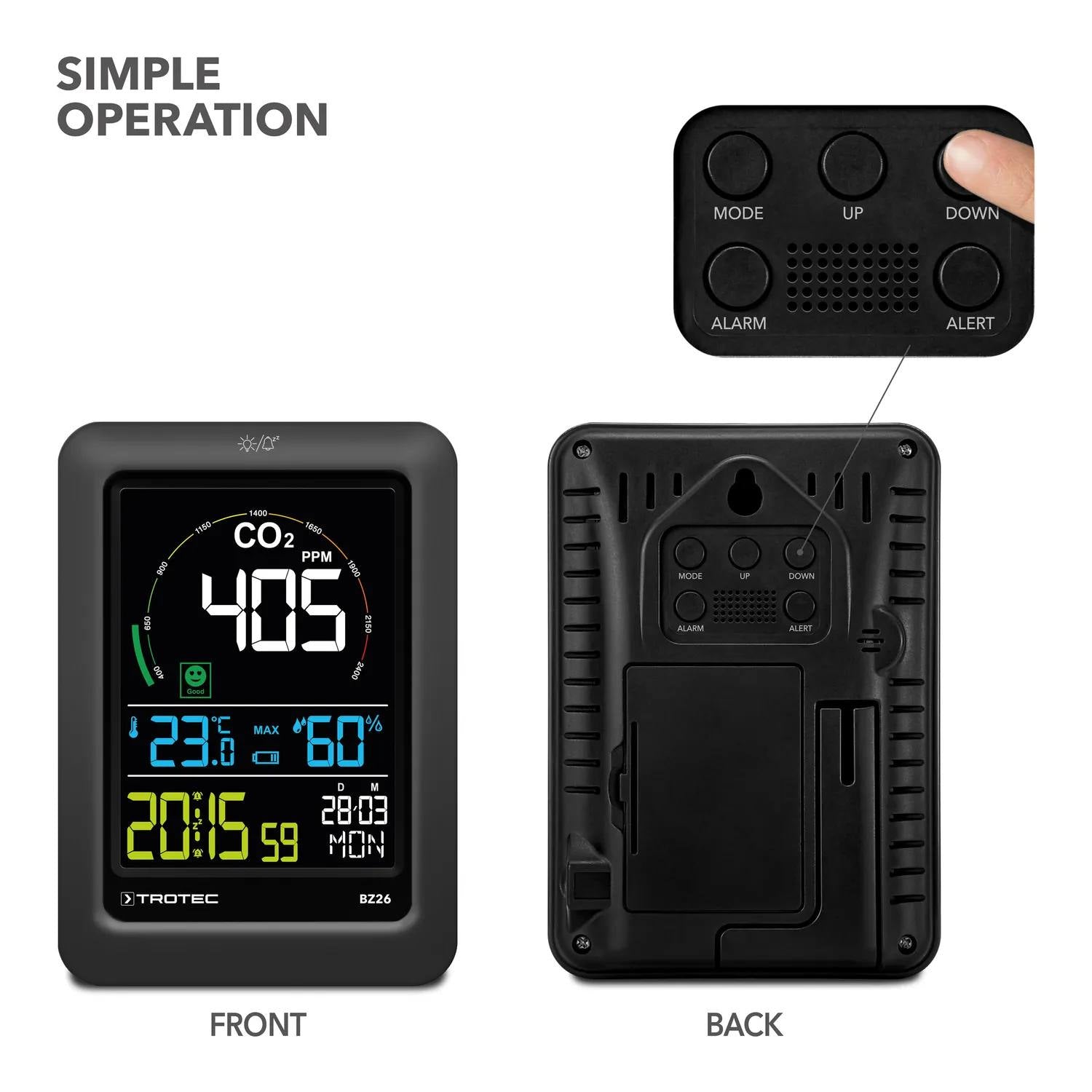 CO2 luftkvalitetsmåler Trotec - mål dit indeklima