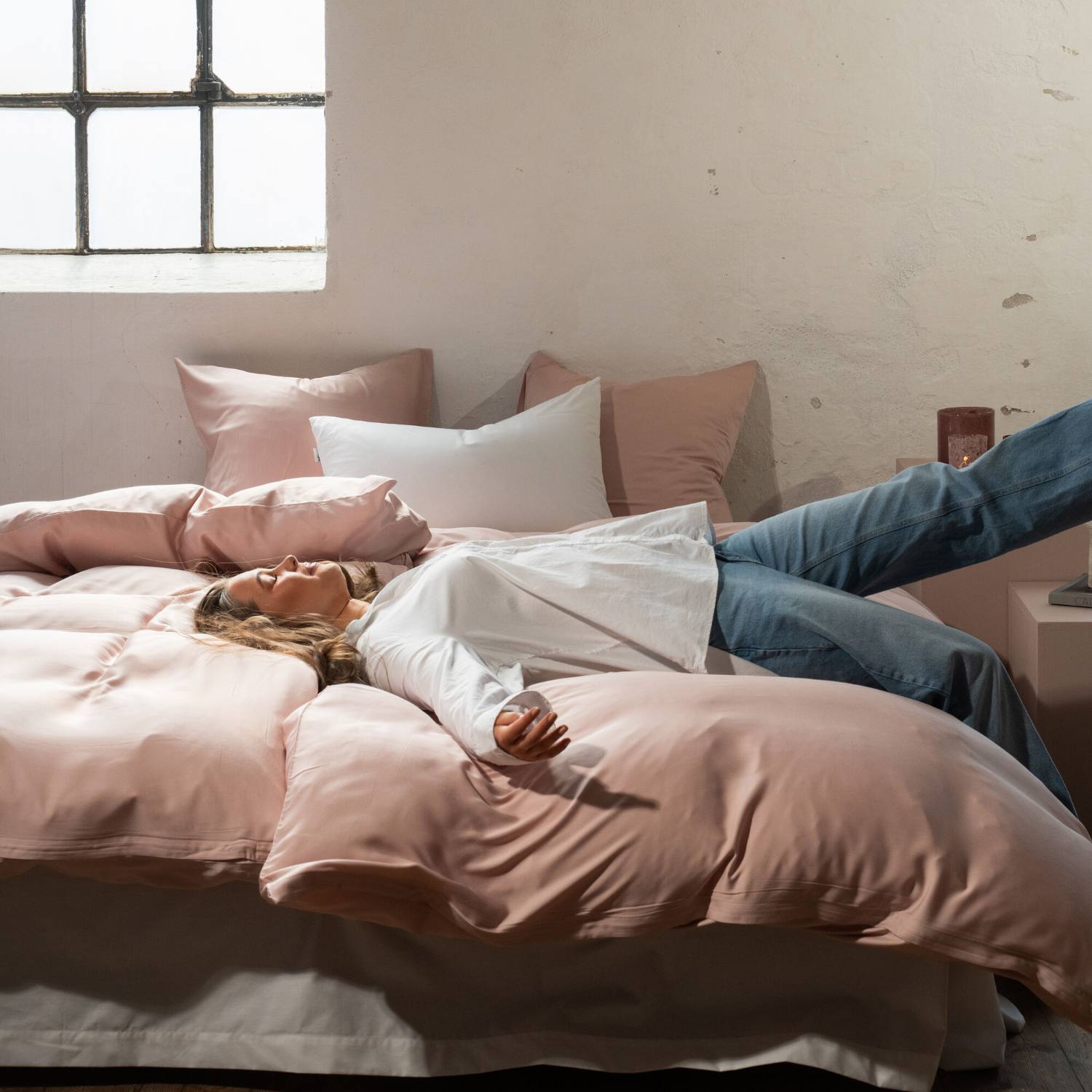 Bambus sengetøj Rosa Eksem/udsat hud