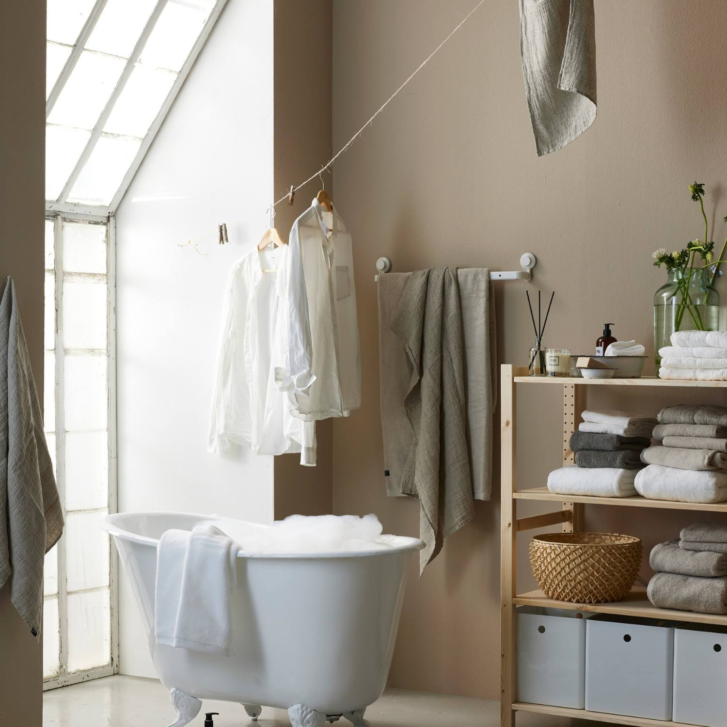 Hurtigtørrende, blødt håndklæde Økologisk Bomuld HIMLA Hvid