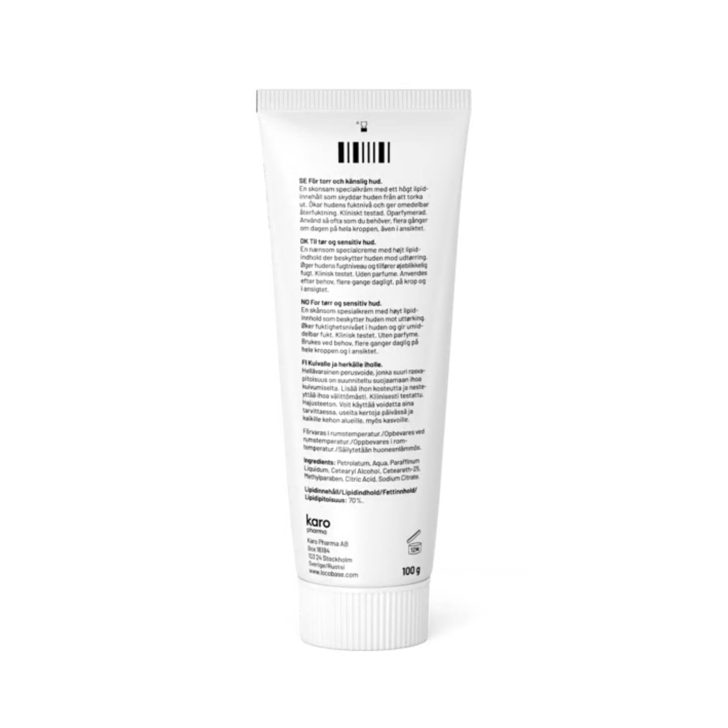 Locobase fedtcreme Protect FTCR 70% (tilfører fugt), 100 g.