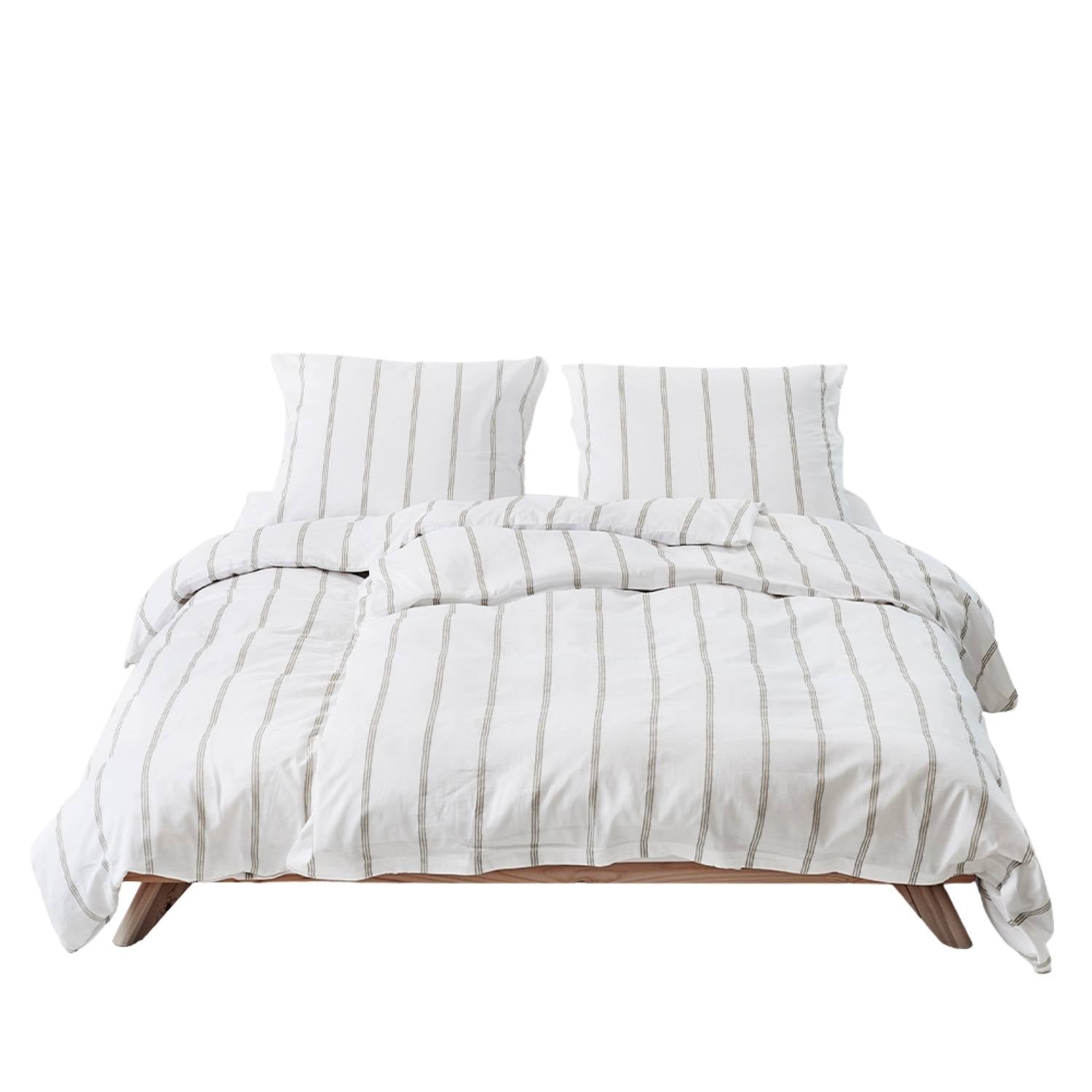 Allergivenligt sengetøj Flow Beige Økologisk GOTS (høj TC - 300)