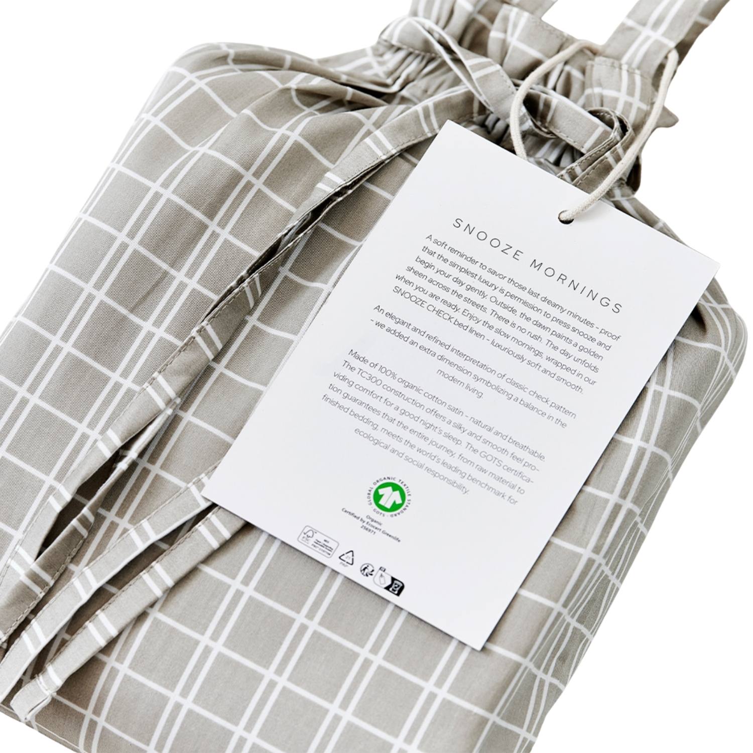 Allergivenligt sengetøj Snooze Beige Økologisk GOTS (høj TC - 300)