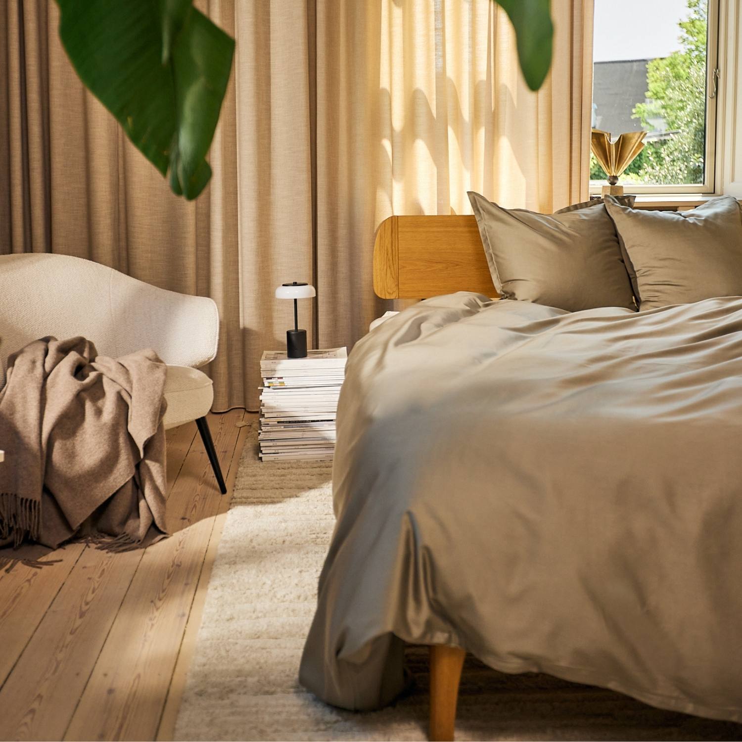 Allergivenligt sengetøj Egyptisk bomuld Shitake (Høj TC - 400)