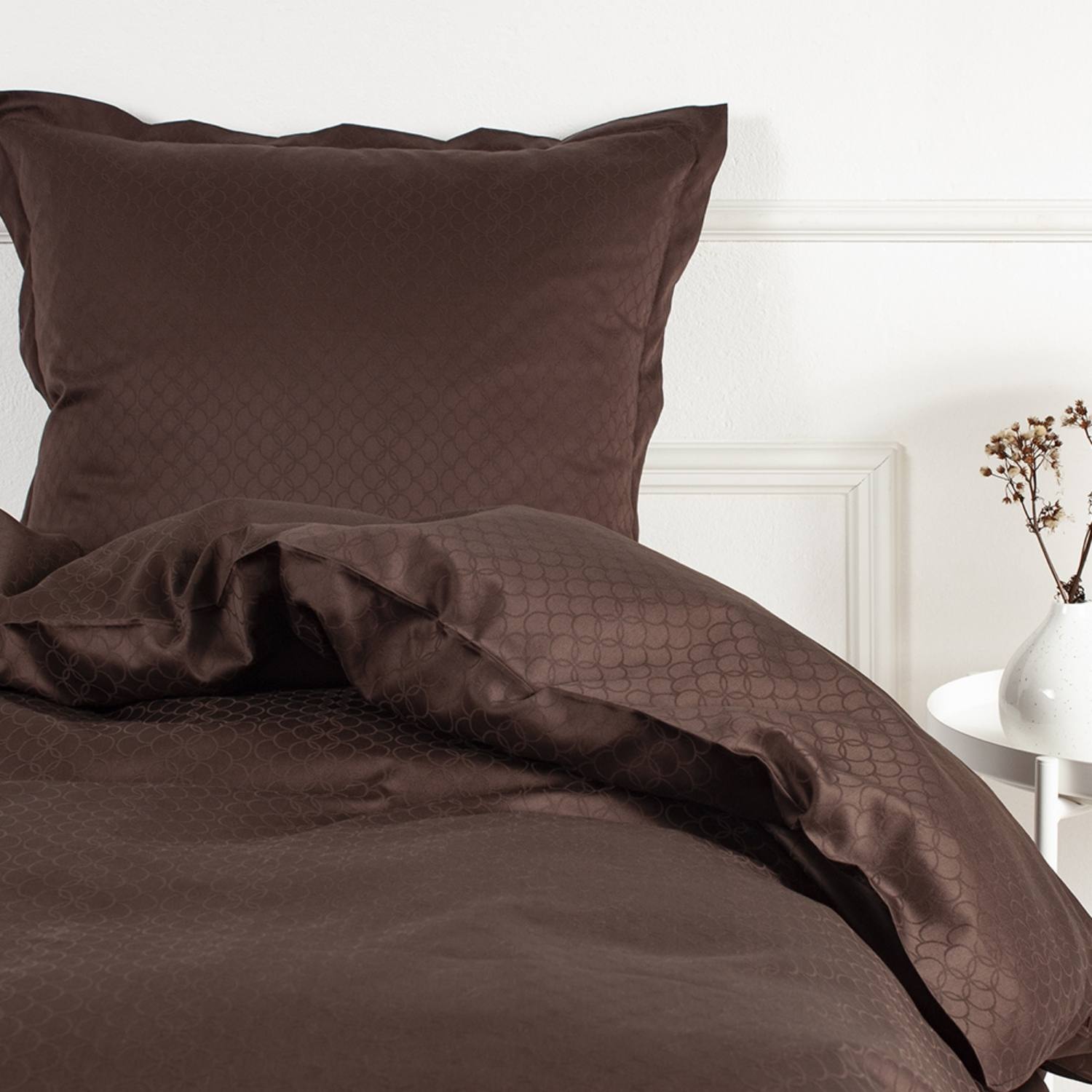 Allergivenligt sengetøj Opal Mocca (høj TC - 300)