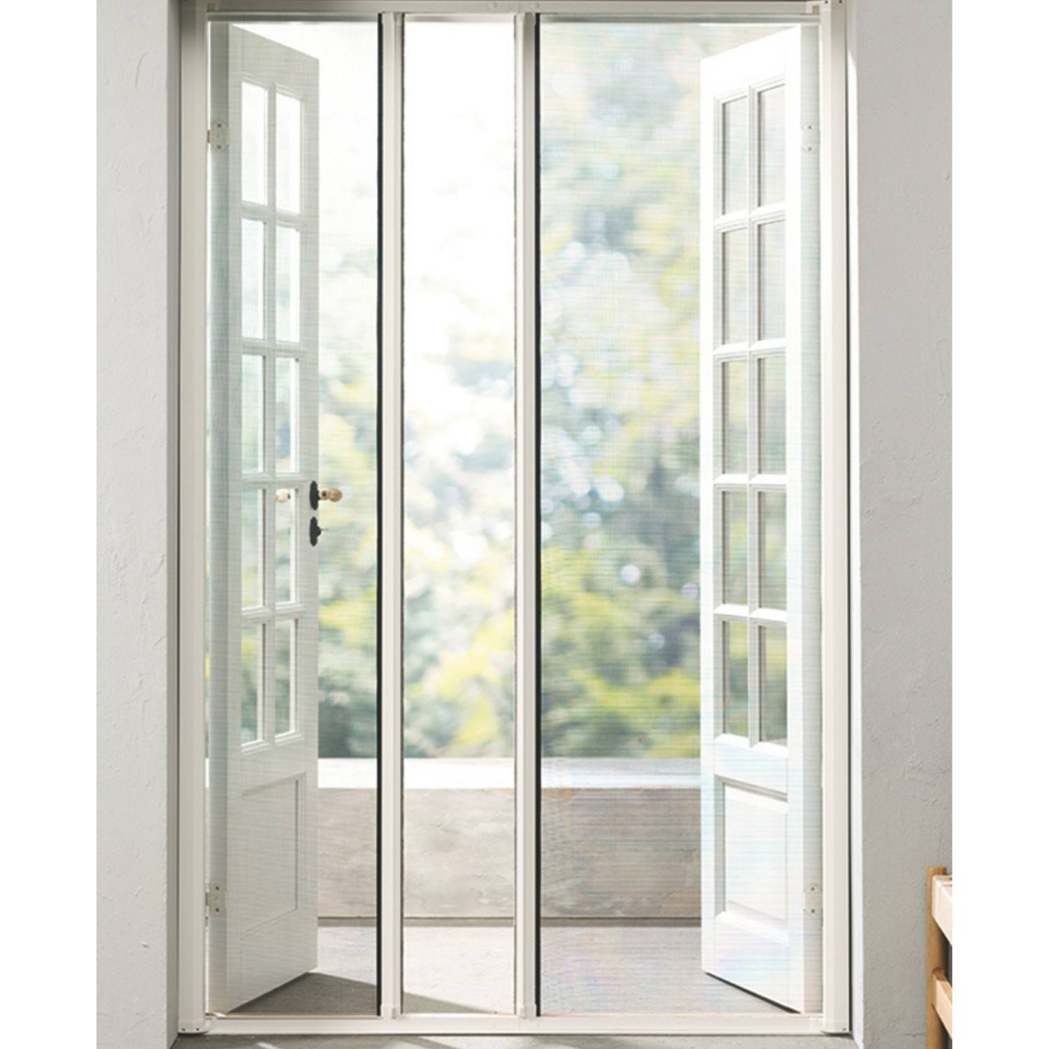 Pollennet til dobbelt rulledør, Hvid