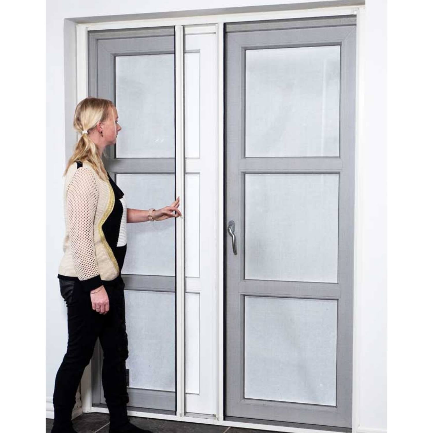 Pollennet til dobbelt rulledør, Hvid