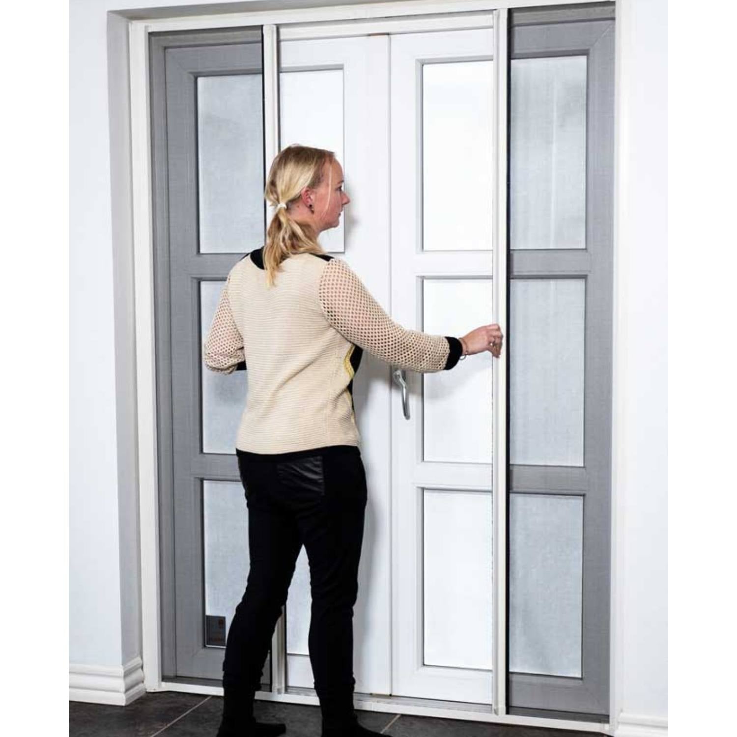 Pollennet til dobbelt rulledør, Hvid