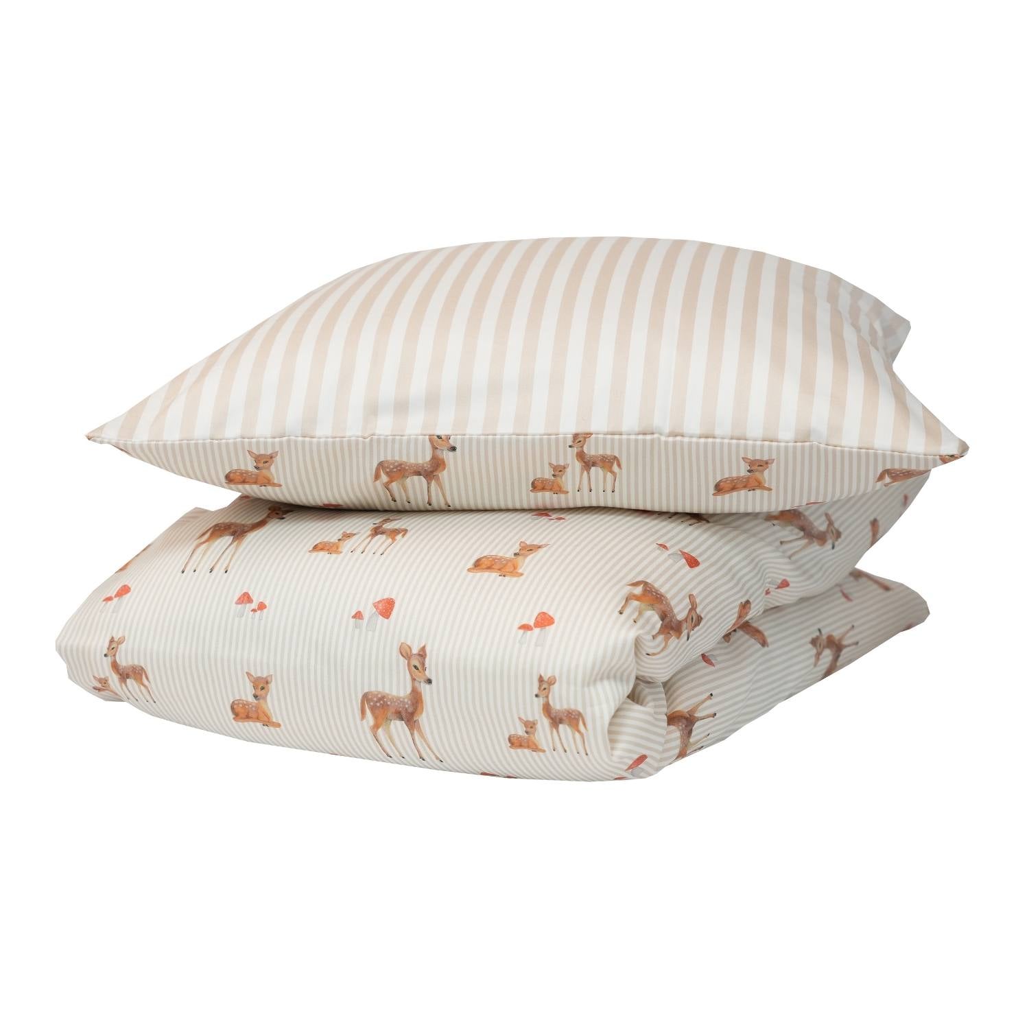 Baby Allergivenligt sengetøj bomuldssatin Beige Bambi (Høj TC - 300)