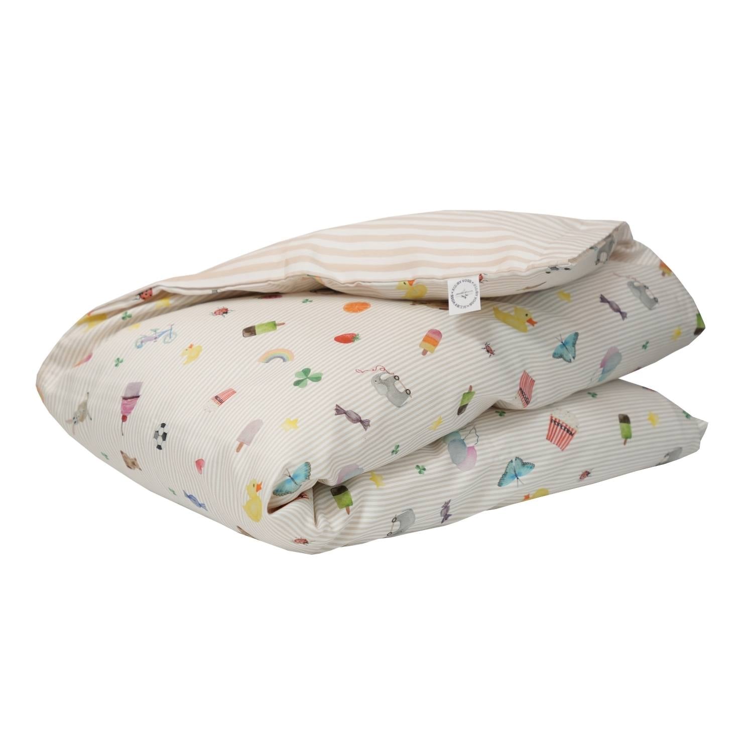 Junior Allergivenligt sengetøj bomuldssatin Play Beige (Høj TC - 300)