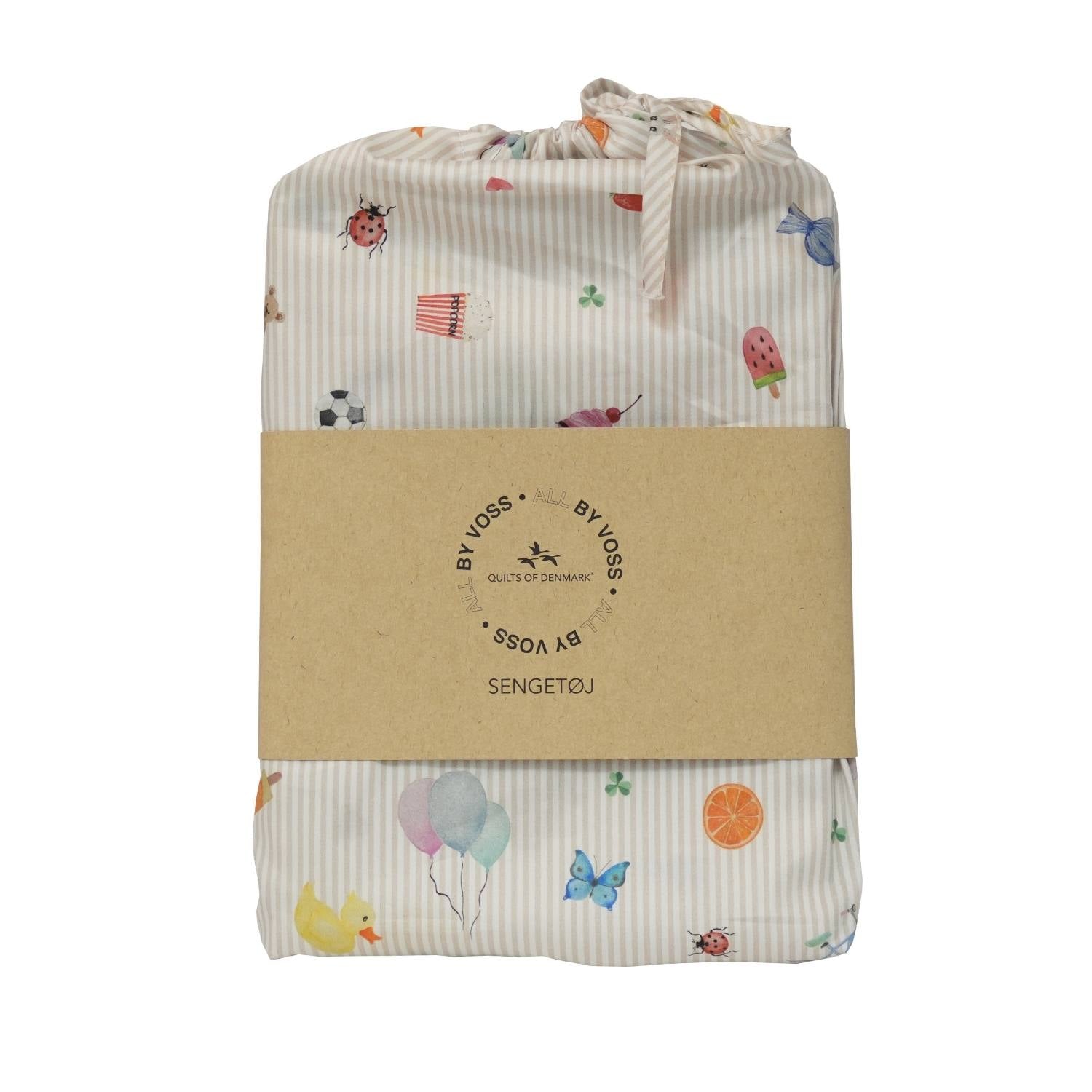 Junior Allergivenligt sengetøj bomuldssatin Play Beige (Høj TC - 300)