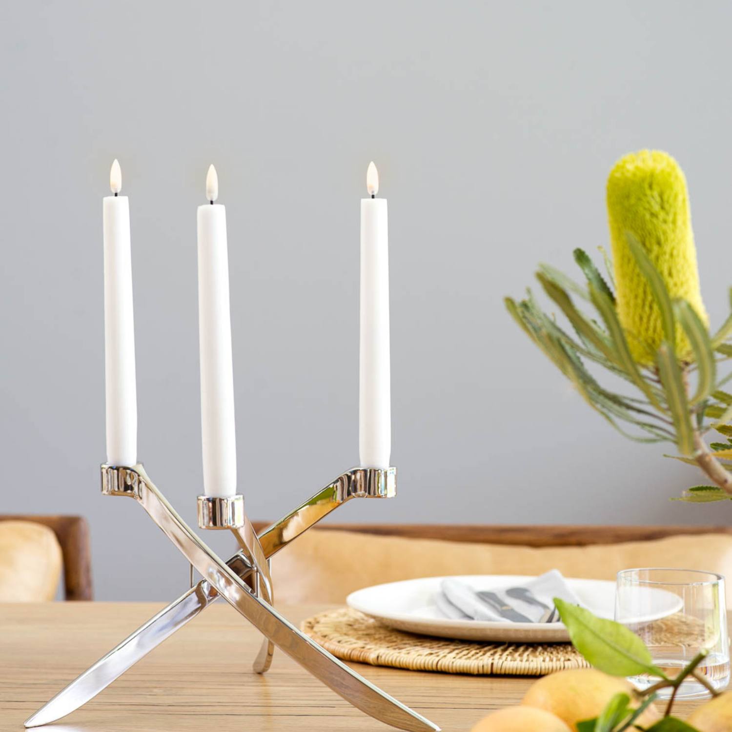 UYUNI LED kronelys, 2 stk. 25 cm.