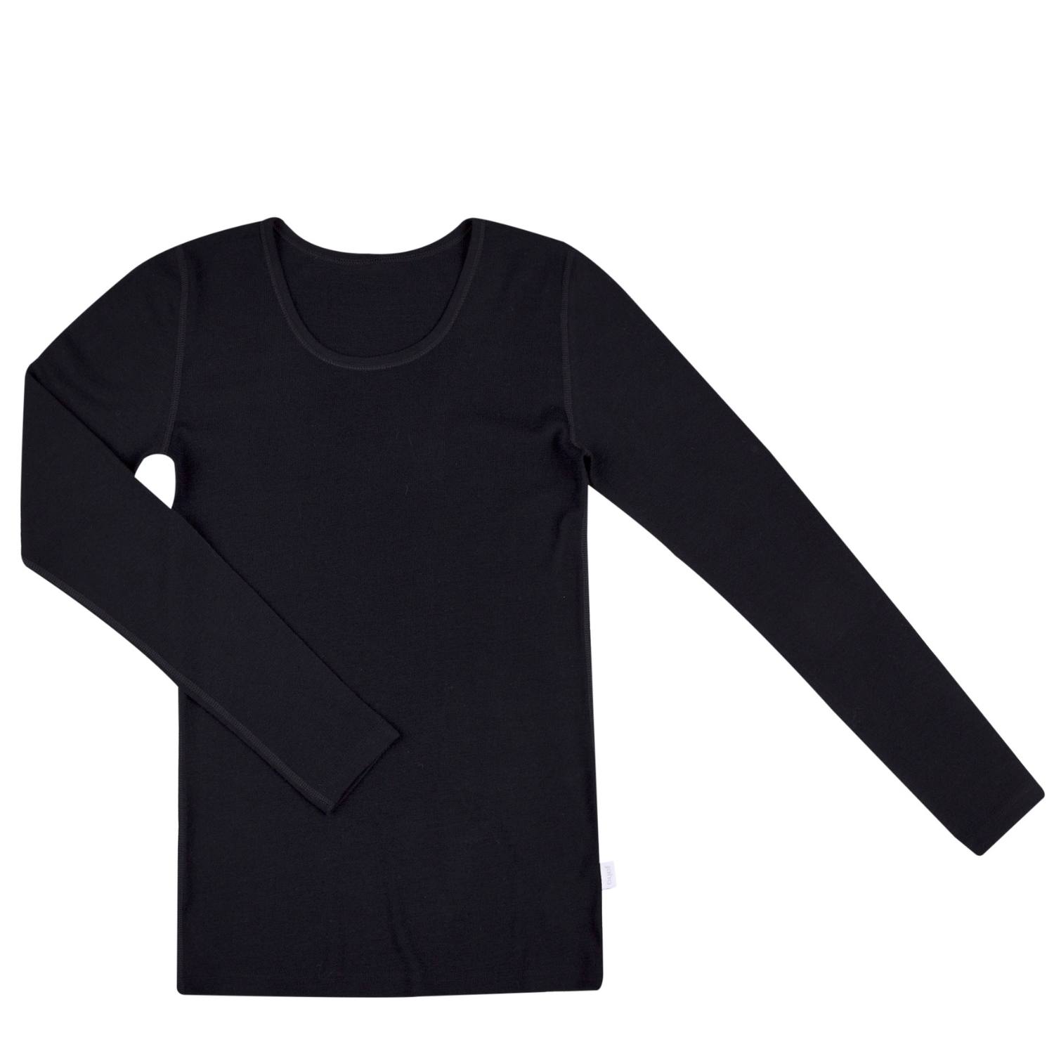 Bluse Kvinder m. lange ærmer merino uld Sort (til eksem og udfordret hud) Joha