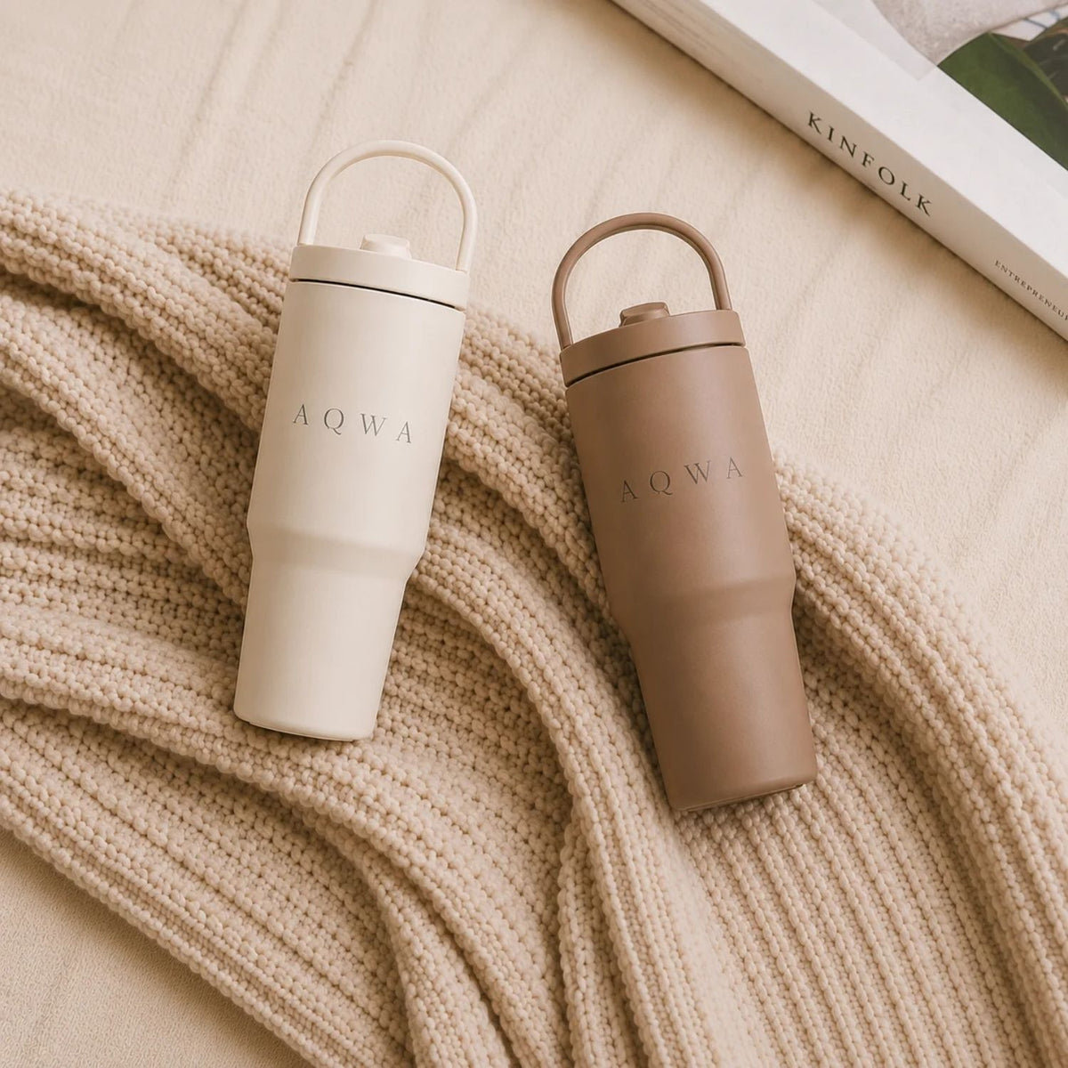 AQWA Go Termokop – BPA-fri & testet til fødevarekontakt - Sand 950 ml