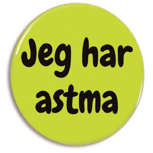 Badge 'jeg har astma' til tøjet eller tasken