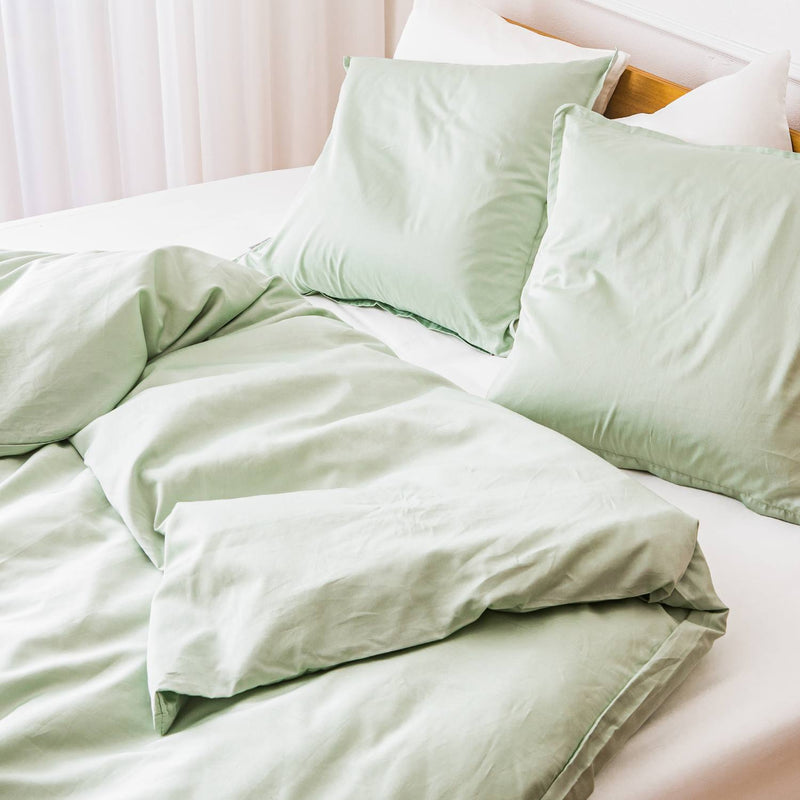 Allergivenligt sengetøj Egyptisk bomuldssatin Støvet Grøn (Høj TC - 400)