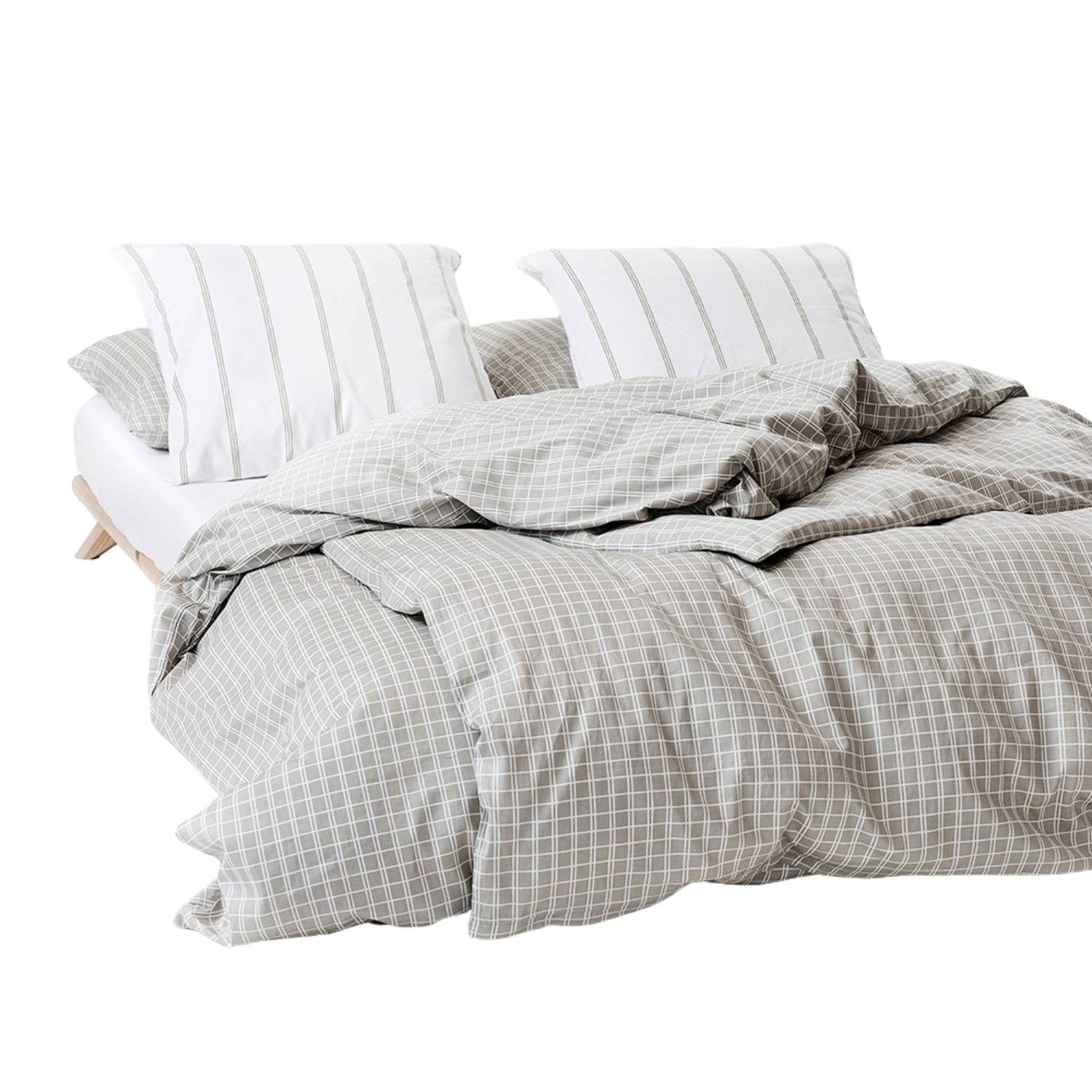 Allergivenligt sengetøj Flow Beige Økologisk GOTS (høj TC - 300)