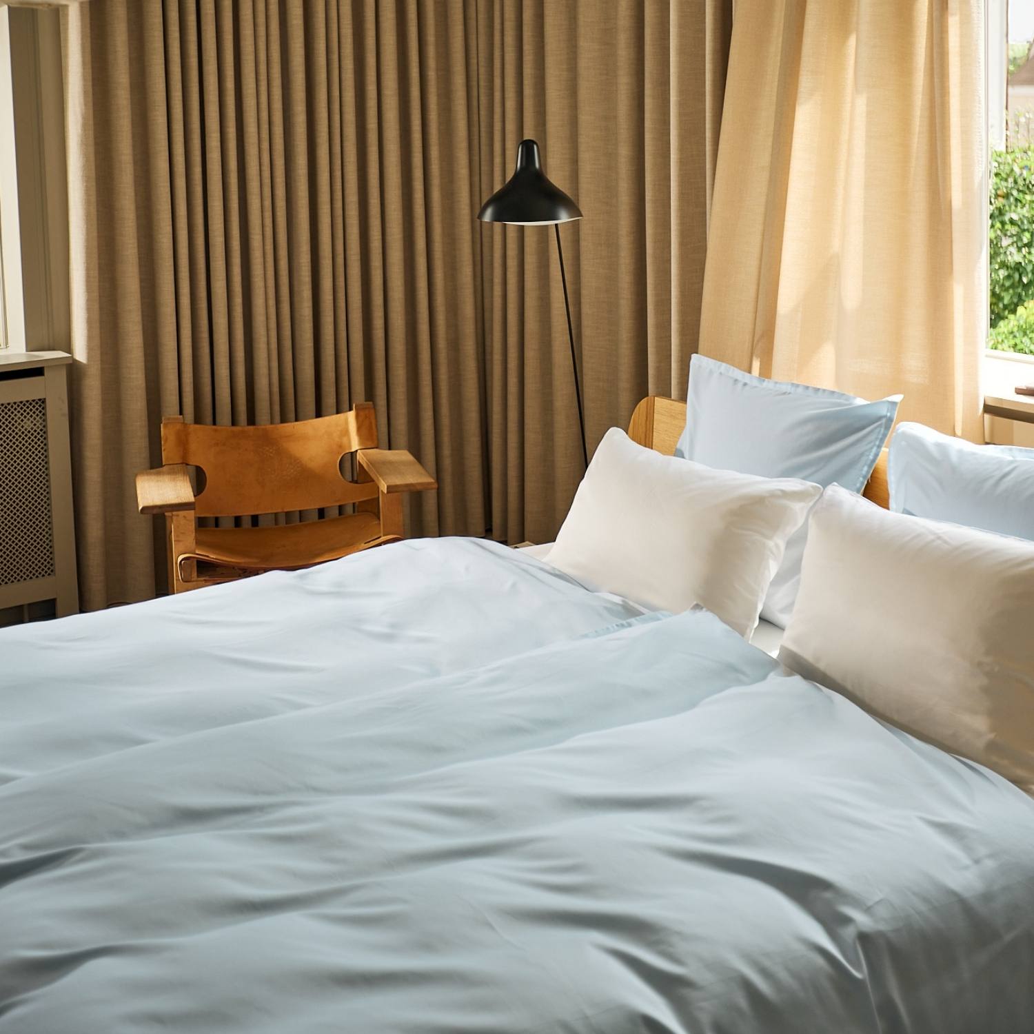 Allergivenligt sengetøj Egyptisk bomuld Sky Blue (Høj TC - 400)