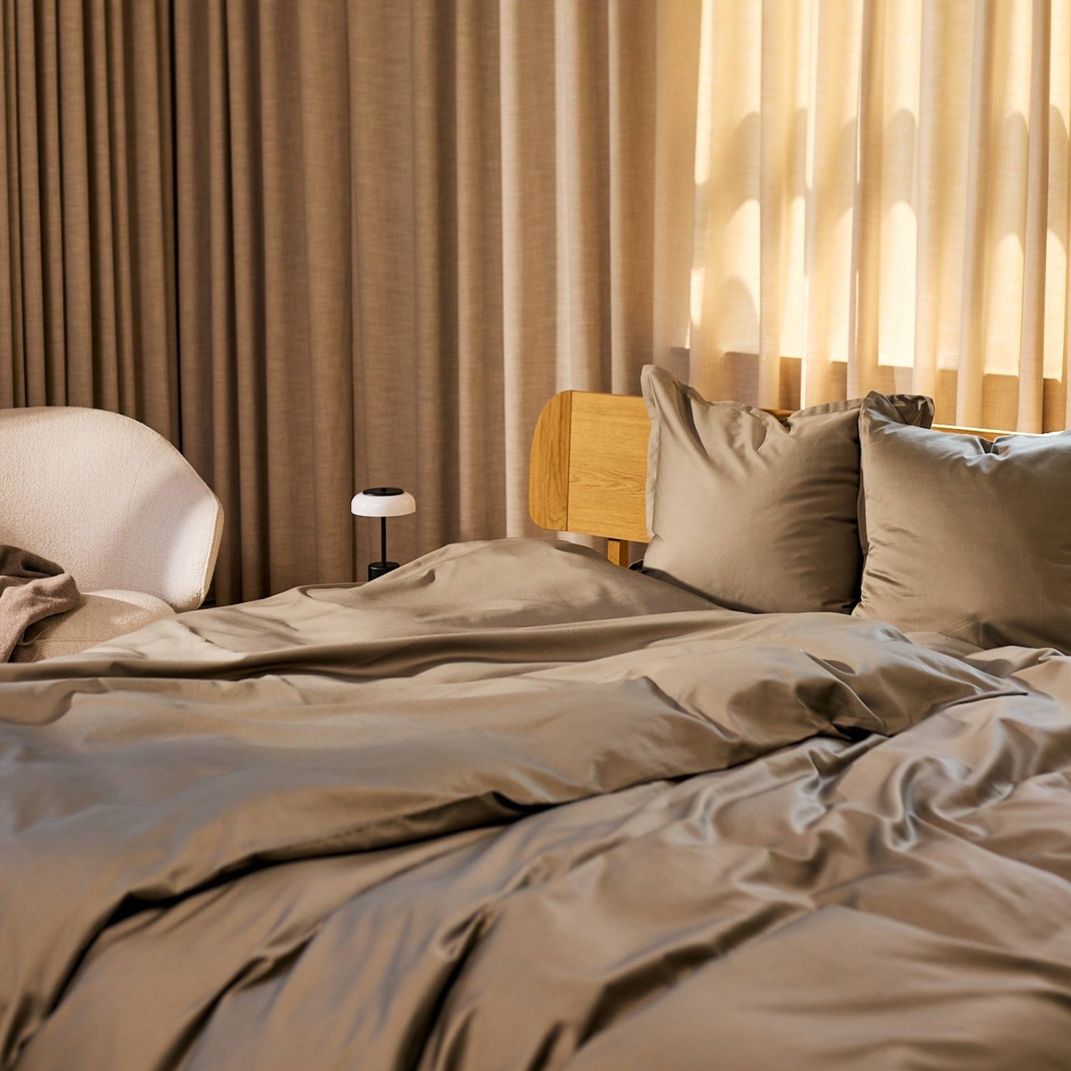 Allergivenligt sengetøj Egyptisk bomuld Shitake (Høj TC - 400)