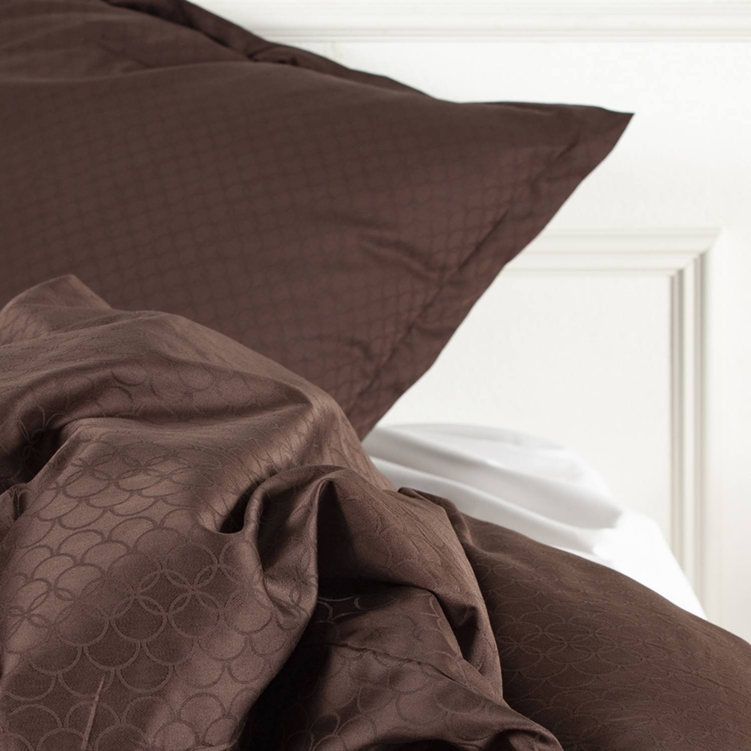 Allergivenligt sengetøj Opal Mocca (høj TC - 300)