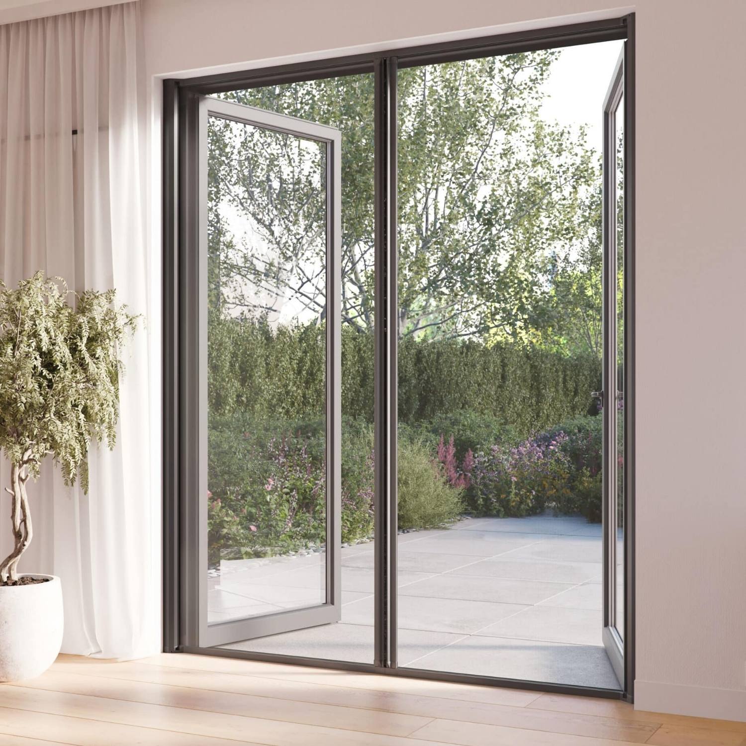 Pollennet til dobbelt rulledør, Sort