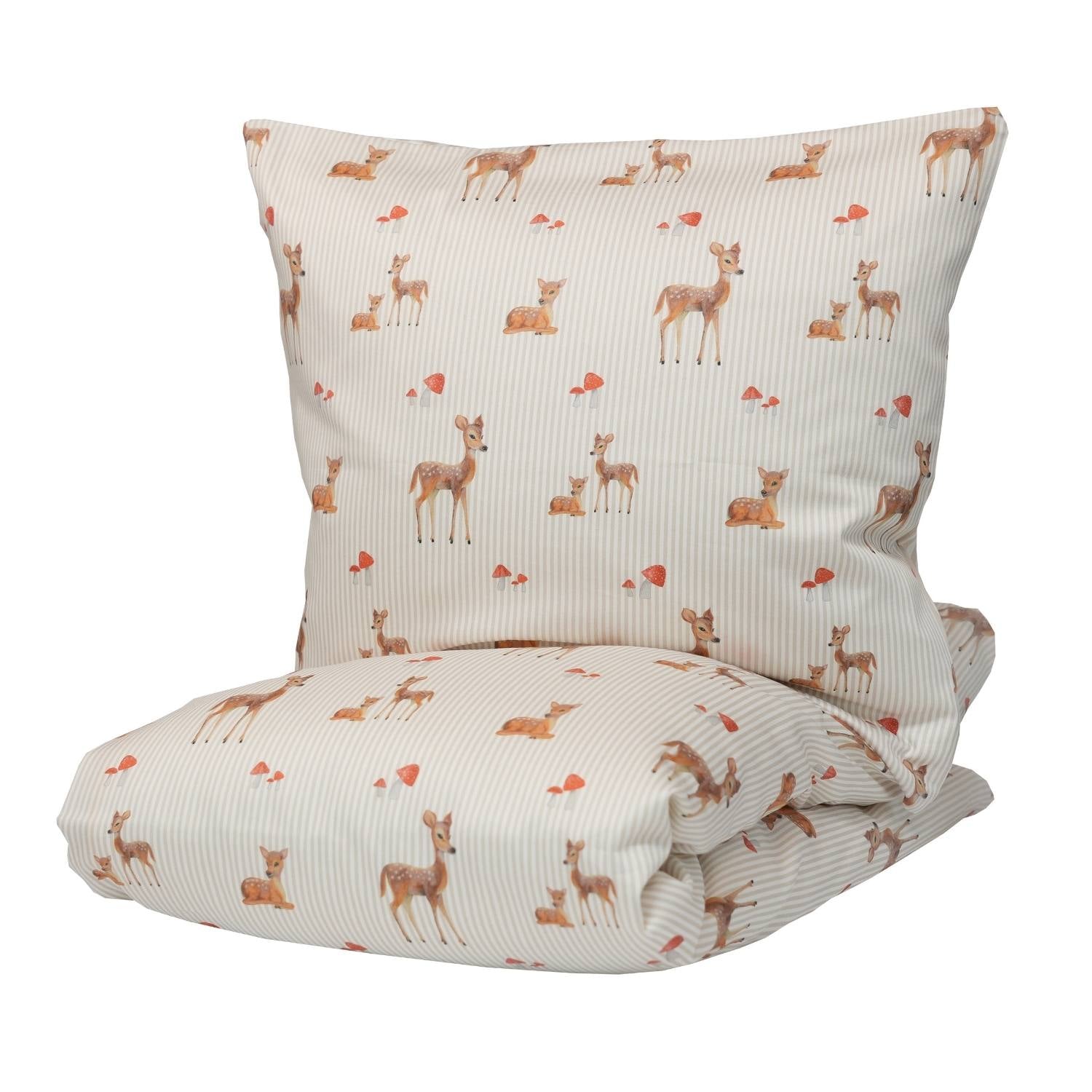 Baby Allergivenligt sengetøj bomuldssatin Beige Bambi (Høj TC - 300)