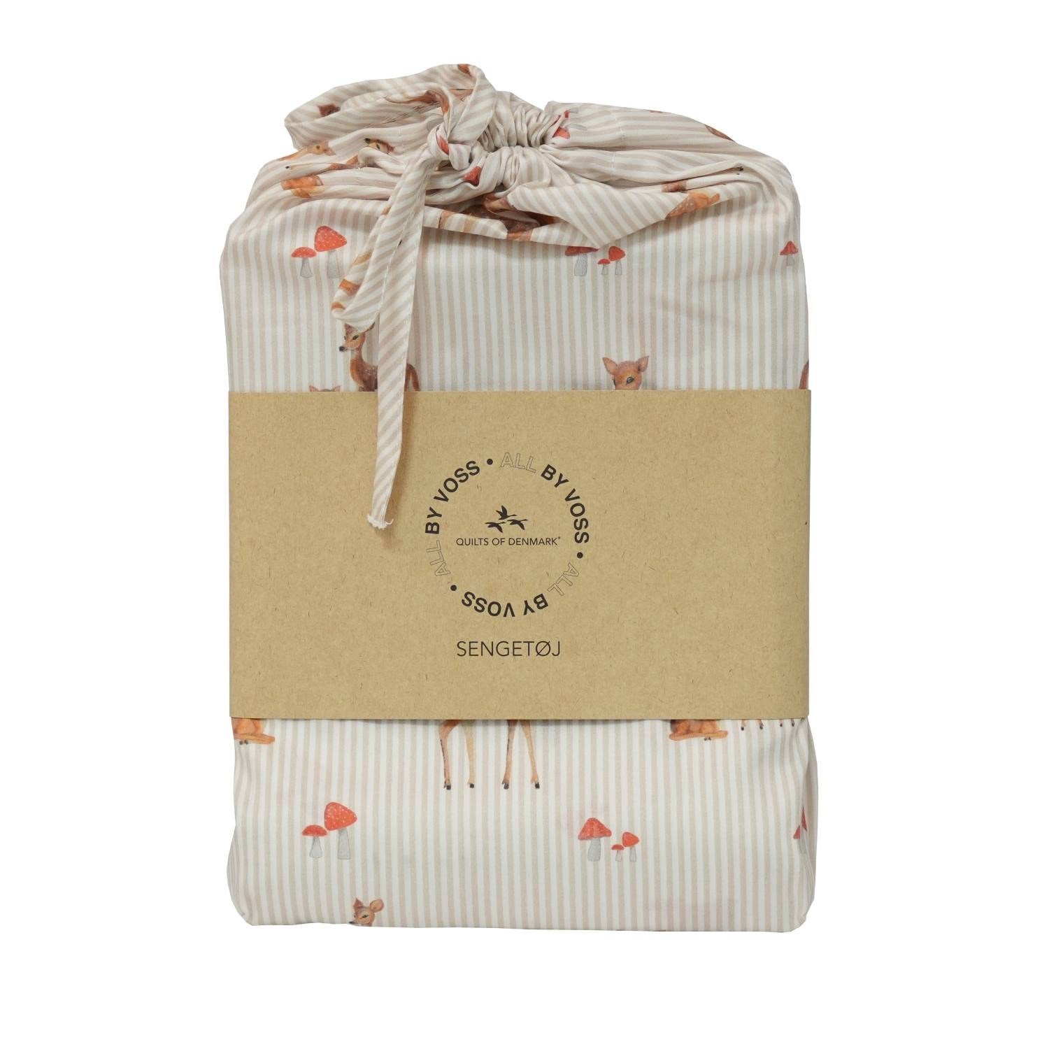 Baby Allergivenligt sengetøj bomuldssatin Beige Bambi (Høj TC - 300)